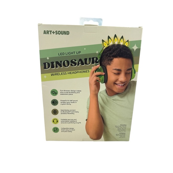 Green Dinosaur Wireless Headphones - Picture 2 of 2